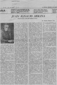 Juan Ignacio Molina  [artículo] Ramón Chaparro Ruiz.