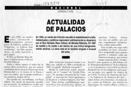 Actualidad de Palacios  [artículo] Gonzalo Vial Correa.