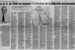 En la U. de Chile se impuso el principio de la objeción permanente