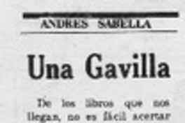 Una gavilla  [artículo] Andrés Sabella.