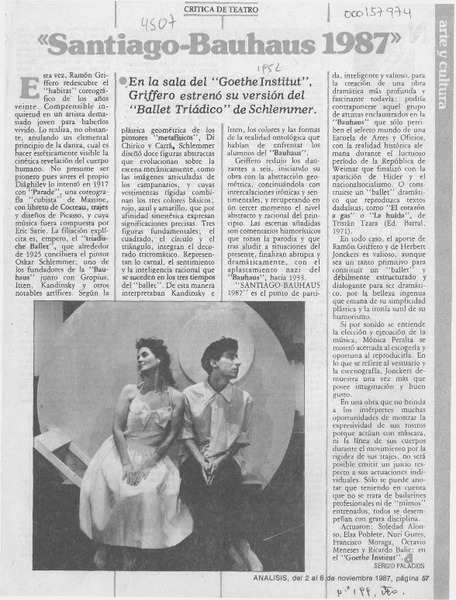 "Santiago-Bauhaus 1987"