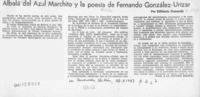 Albalá del azul marchito y la poesía de Fernando González-Urízar  [artículo] Edilberto Domarchi.