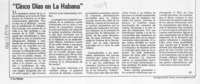 "Cinco días en La Habana"  [artículo] J. R.