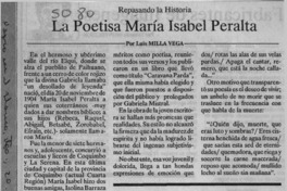 La poetisa María Isabel Peralta  [artículo] Luis Milla Vega.
