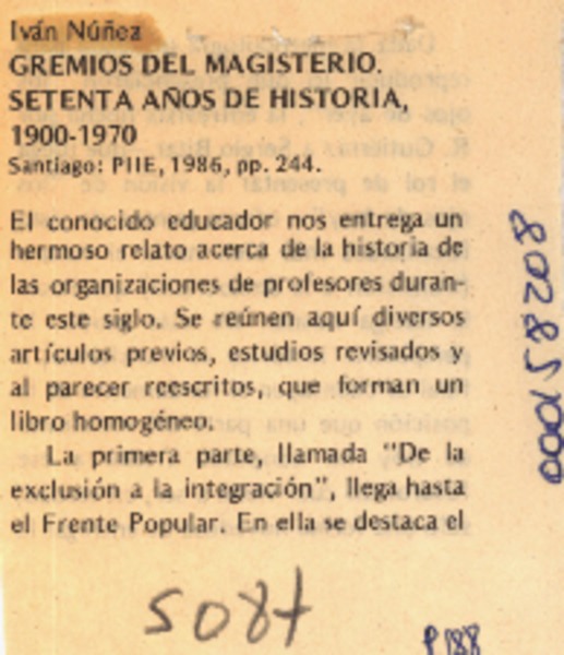 Gremios del magisterio, setenta años de historia, 1900-1970  [artículo] J. B.