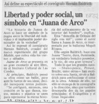 Libertad y poder social, un símbolo en "Juana de Arco"  [artículo].
