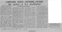 Amparo Pozo Donoso, "Desde "El Alfa" a "La Mañana"  [artículo] José Arraño Acevedo.