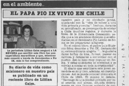 El Papa Pío IX vivió en Chile  [artículo].