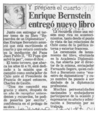 Enrique Bernstein entregó nuevo libro  [artículo]