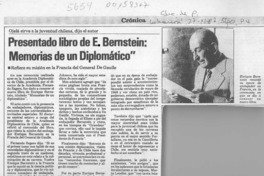 Presentado libro de E. Bernstein, "Memorias de un diplomático"  [artículo].