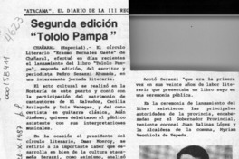 Segunda edición "Tololo Pampa"  [artículo].