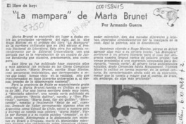 "La mampara" de Marta Brunet  [artículo] Armando Guerra.