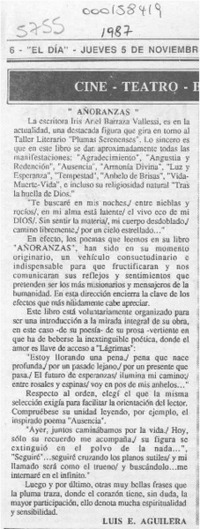 "Añoranzas"  [artículo] Luis E. Aguilera.