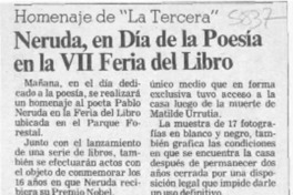 Neruda, en Día de la Poesía en la VII Feria del Libro  [artículo].