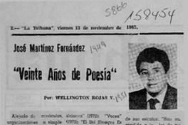 "Veinte años de poesía"  [artículo] Wellington Rojas V.