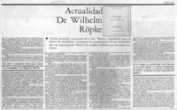 Actualidad de Wilhelm Röpke