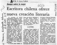 Escritora chilena ofrece nueva creación literaria  [artículo].