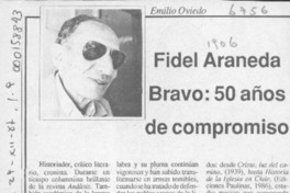 Fidel Araneda Bravo, 50 años de compromiso  [artículo] Emilio Oviedo.