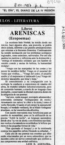 Areniscas  [artículo] Luis E. Aguilera.