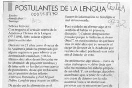 Postulantes de la lengua  [artículo] Rodolfo Oroz.