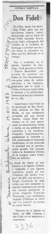 Don Fidel  [artículo] Andrés Sabella.