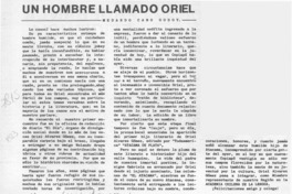 Un hombre llamado Oriel  [artículo] Medardo Cano Godoy.