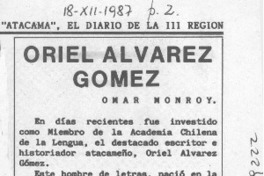 Oriel Alvarez Gómez  [artículo] Omar Monroy.