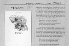 "Trances"  [artículo] Alfonso Calderón.
