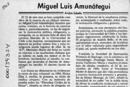 Miguel Luis Amunátegui  [artículo] Andrés Sabella.