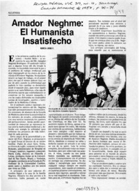 Amador Neghme, el humanista insatisfecho  [artículo] Rebeca Uribe F.
