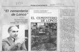 "El cementerio de Lonco"  [artículo] Alfonso Calderón.
