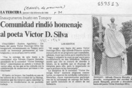 Comunidad rindió homenaje al poeta Víctor D. Silva  [artículo] Rubén Aguilera.
