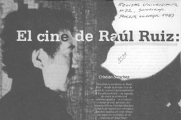 El cine de Raúl Ruiz, el progreso del tiempo  [artículo] Cristián Sánchez.