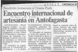 Encuentro internacional de artesanía en Antofagasta  [artículo] María Eugenia Vargas.