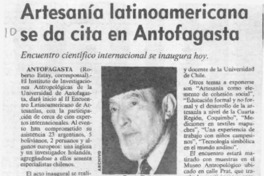 Artesanía latinoamericana se da cita en Antofagasta  [artículo] Roberto Estay.