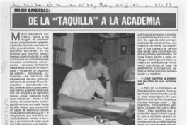 De la "taquilla" a la Academia  [artículo] Héctor Véliz.