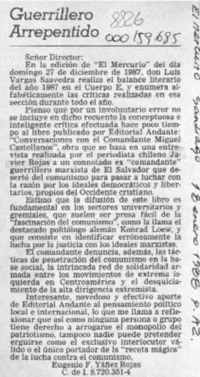 Guerrillero arrepentido  [artículo] Eugenio F. Yáñez Rojas.