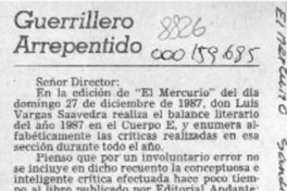 Guerrillero arrepentido  [artículo] Eugenio F. Yáñez Rojas.