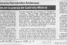 Los animales en la poesía de Gabriela Mistral  [artículo] Horacio Hernández Anderson.