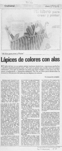 Lápices de colores con alas  [artículo] Antonio de la Fuente.