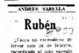 Rubén  [artículo] Andrés Sabella.