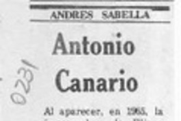 Antonio Canario  [artículo] Andrés Sabella.