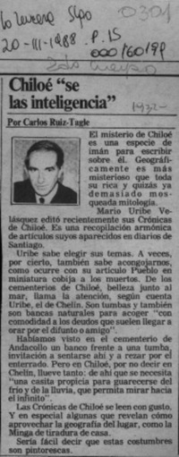 Chiloé "se las inteligencia"  [artículo] Carlos Ruiz-Tagle.
