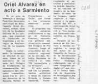 Oriel Alvarez en acto a Sarmiento  [artículo].