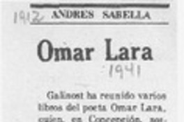 Omar Lara  [artículo] Andrés Sabella.