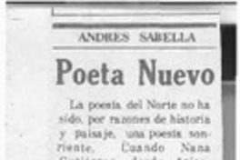 Poeta nuevo  [artículo] Andrés Sabella.