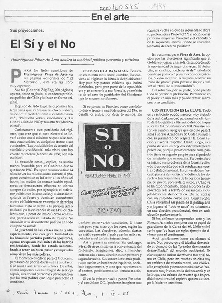 El Sí y el No  [artículo] Elena Vial.