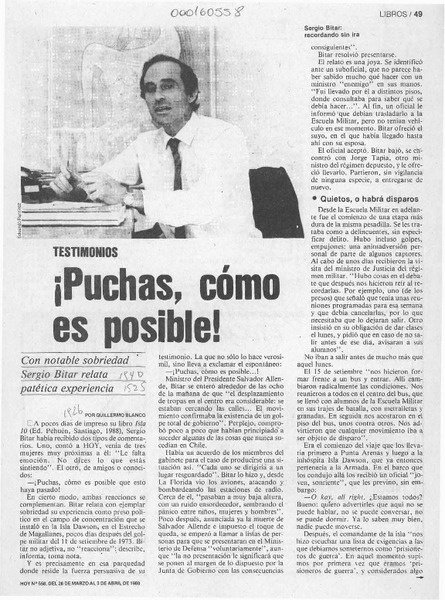 Puchas, cómo es posible!  [artículo] Guillermo Blanco.