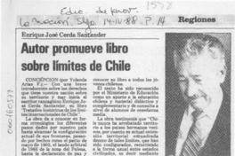 Autor promueve libro sobre límites en Chile  [artículo] Yolanda Arias F.