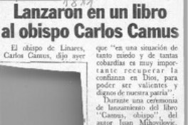 Lanzaron en un libro al Obispo Carlos Camus